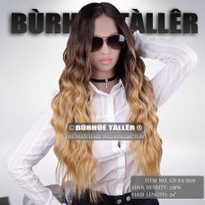  4 Wig Type Optional  3T OMBRE dark brown to medium brown and honey blonde colors hairstyle human hair wig